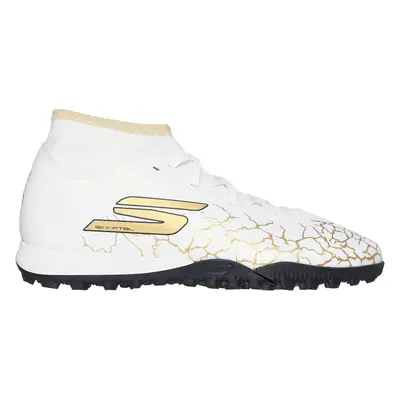 Skechers SKX_1.5 High Jr Youth TF Sneaker in White/Black/Gold, Size | Synthetic/Textile