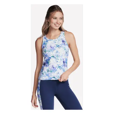 Skechers Women's GO WALK Seascape Floral Tank Top in Purple/Turquoise, Size Medium | Nylon/Spand