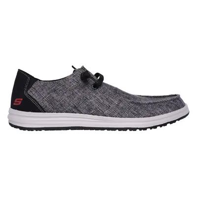 Skechers Men's Relaxed Fit: Melson - Nela Slip-On Shoes in Black, Size | Textile/Metal/Synthetic