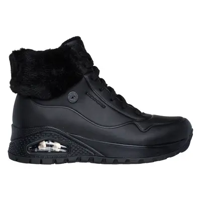 Skechers Women's Uno Rugged - Fall Air Boots in Black, Size | Leather/Textile