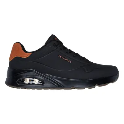 Skechers Men's Uno - Suited On Air Sneaker in Black, Size | Synthetic/Leather/Textile