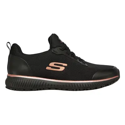 Skechers Women's Work: Squad SR Sneaker in Black/Rose Gold, Size | Textile/Synthetic