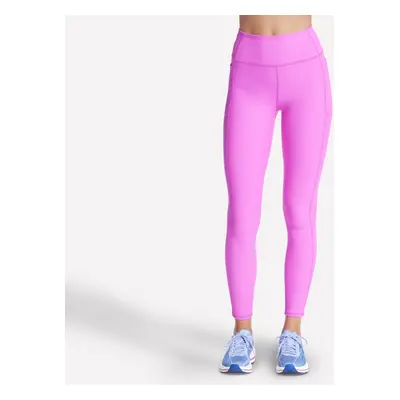 Skechers Women's GO FLEX RIB FL High-Waisted Legging in Neon Pink/Lavender, Size Large | Nylon/S