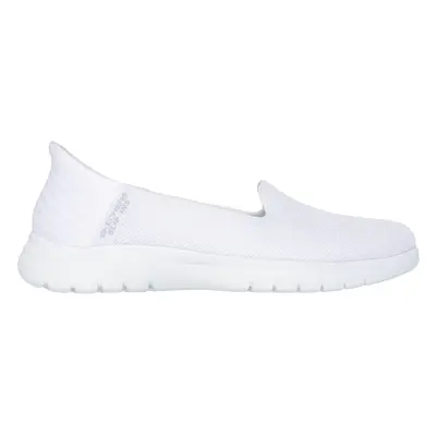 Skechers Women's Slip-ins: On-the-GO Flex - Clover Flats in White, Size | Textile/Synthetic, Veg