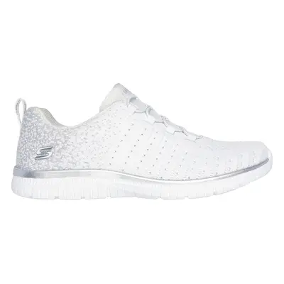 Skechers Women's Virtue - Lucent Sneaker in White/Silver, Size | Textile/Synthetic, Vegan, Machi