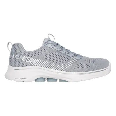 Skechers Women's GO WALK - Hailey Sneaker in Gray/Silver | Textile/Synthetic, Vegan, Machine Was