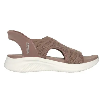 Skechers Women's Slip-ins: Ultra Flex 3.0 - Sun Warmth Sandals in Mocha, Size | Textile, Vegan, 