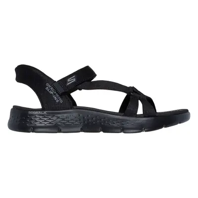 Skechers Women's Slip-ins: GO WALK Flex Sandal - Illuminate Sandals in Black, Size | Textile, Ve