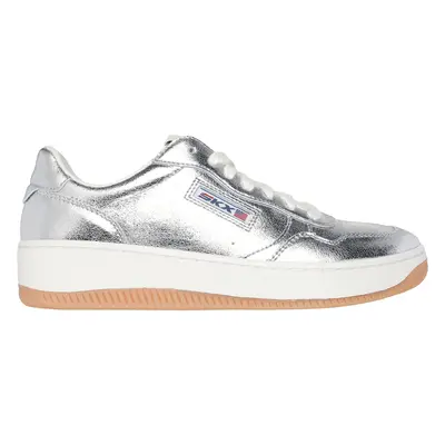 Skechers Women's Sport Court 2.0 - Much Metallic Sneaker in Silver, Size | Textile