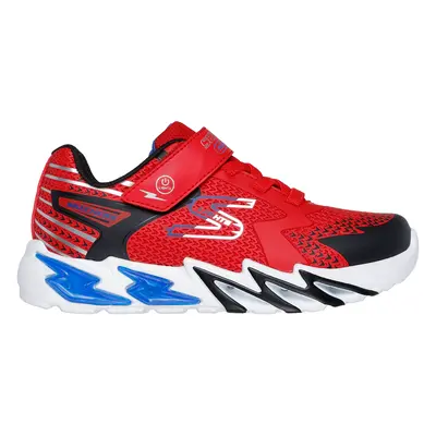 Skechers Boy's Lights: Flex-Glow Bolt Sneaker in Red/Black, Size | Textile/Synthetic