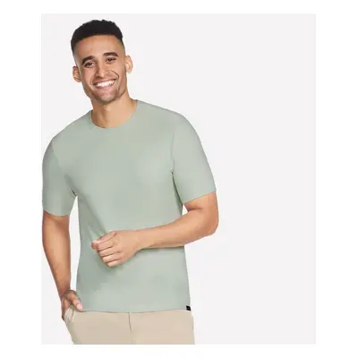 Skechers Men's GO DRI All Day T-Shirt in Green/Mauve, Size | Polyester