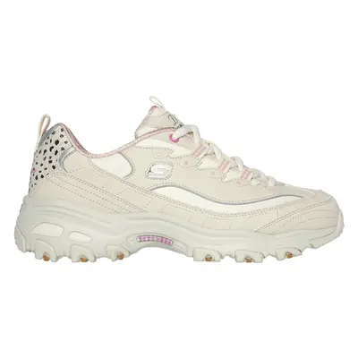 Skechers Women's D'Lites - Wildcats Sneaker in Natural/Pink, Size | Synthetic/Textile