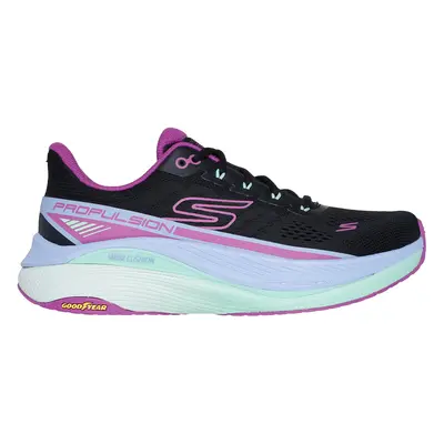 Skechers Women's Max Cushioning Propulsion Sneaker in Black/Purple, Size | Textile/Synthetic, Ve