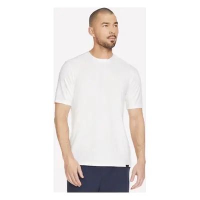 Skechers Men's GO DRI All Day T-Shirt in White, Size Large | Recycled Polyester/Spandex