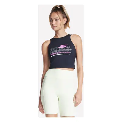 Skechers Women's GO SCULPT Performance Tank Top in Black, Size Large | Polyester/Spandex