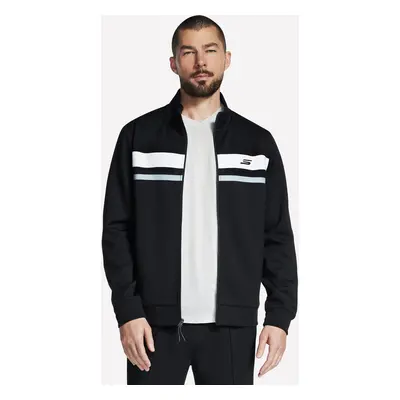 Skechers Men's Performance Track Jacket in Black, Size | Polyester/Rayon/Polyester