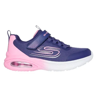 Skechers Girls Microspec Max Advance - Fly 3.0 Sneaker in Navy Blue/Pink, Size | Textile/Synthet