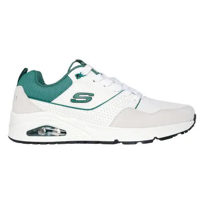 Skechers Men's Uno - Retro One Sneaker in White/Green, Size | Leather/Synthetic/Textile