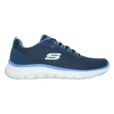 Skechers Women's Flex Appeal 5.0 Sneaker in Navy Blue/Blue, Size Wide | Textile/Synthetic, Vegan