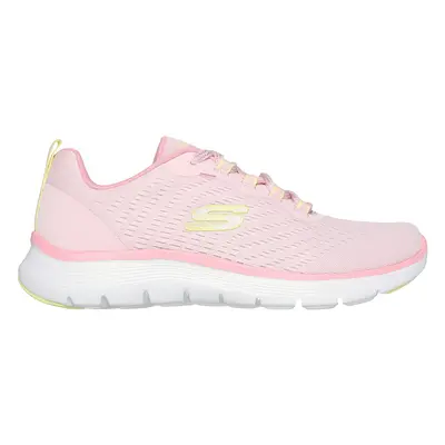 Skechers Women's Flex Appeal 5.0 Sneaker in Pink/Yellow, Size | Textile/Synthetic, Vegan, Machin