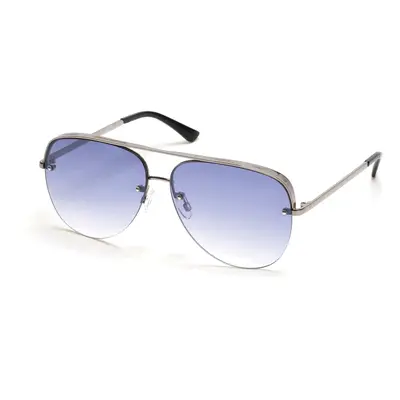 Skechers Semi-Rimless Metal Aviator in Gunmetal/Black