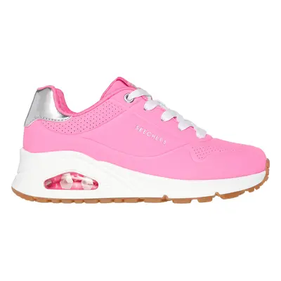 Skechers Girls Uno Gen1 - Shimmer Away Sneaker in Hot Pink/Silver, Size | Synthetic