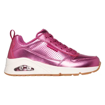 Skechers Women's Uno - Metallixs Sneaker in Magenta, Size | Leather/Synthetic/Textile