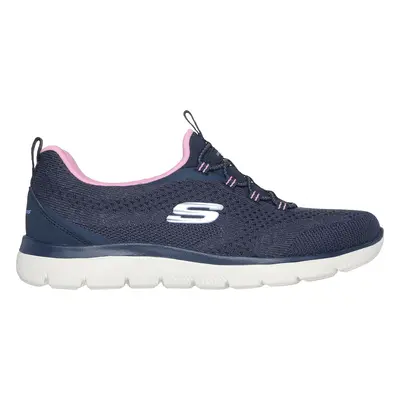 Skechers Women's Summits - New Nature Sneaker in Navy Blue/Pink, Size | Textile/Synthetic, Vegan