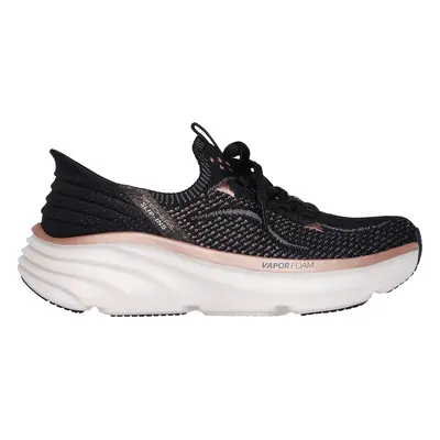 Skechers Women's Slip-ins Relaxed Fit: D'Lux Vapor - Evening Glow Sneaker in Black/Rose Gold, Si