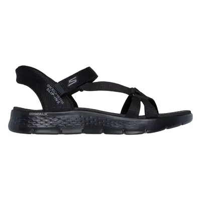 Skechers Women's Slip-ins: GO WALK Flex Sandal - Illuminate Sandals in Black, Size | Textile, Ve