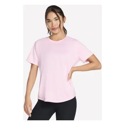 Skechers Women's GO DRI SWIFT T-Shirt in White/Pink, Size Small | Polyester/Spandex