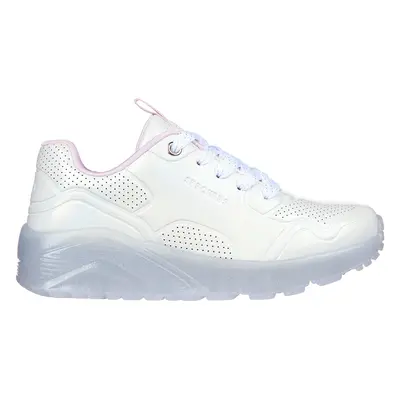 Skechers Girls Uno Ice - Prism Luxe Sneaker in White/Silver, Size | Synthetic