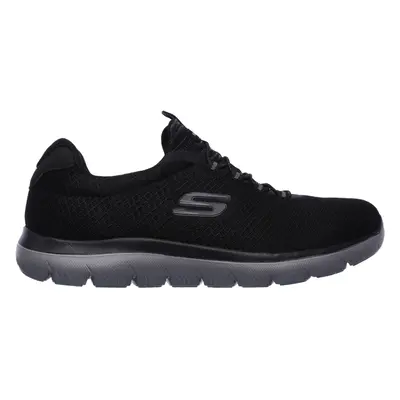 Skechers Men's Summits Sneaker in Black/Charcoal, Size | Textile/Synthetic, Vegan, Machine Washa