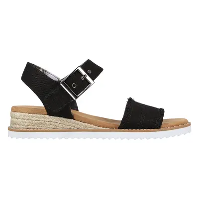 Skechers Women's BOBS Desert Kiss - Adobe Princess Sandals in Black, Size | Textile/Leather, Veg