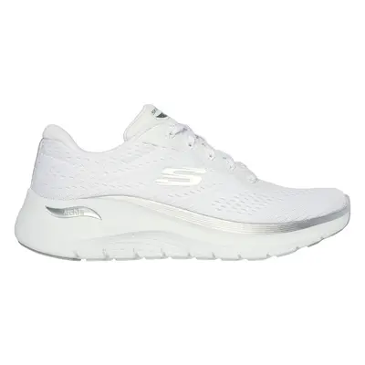 Skechers Women's Arch Fit 2.0 - Glow The Distance Sneaker in White/Silver | Textile/Synthetic, V