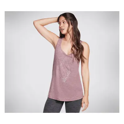 Skechers Women's GODRI SWIFT Racerback Tank Top in Dark Mauve, Size Medium | Polyester/Spandex