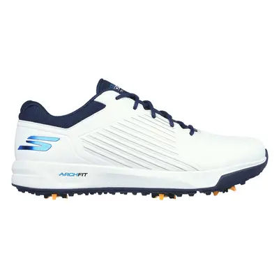 Skechers Men's GO GOLF Arch Fit Elite Vortex Golf Shoes in White/Navy Blue, Size | Synthetic/Tex