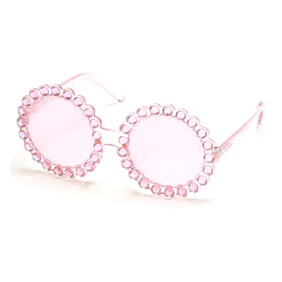 Skechers Girls Round Rhinestone Sunglasses in Pink