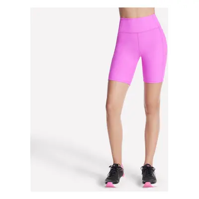 Skechers Women's GO FLEX RIB High Waisted Inch Bike Short in Neon Pink/Lavender, Size Medium | N