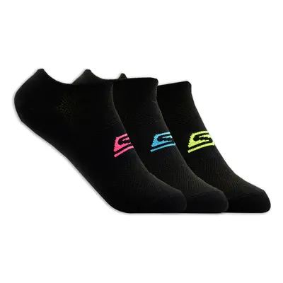 Skechers Women's Pack No Show Stretch Socks in Black, Size Medium