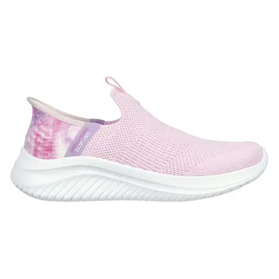 Skechers Girls Slip-Ins: Ultra Flex 3.0 - Coloury Wild Sneaker in Light Pink, Size | Textile, Ma