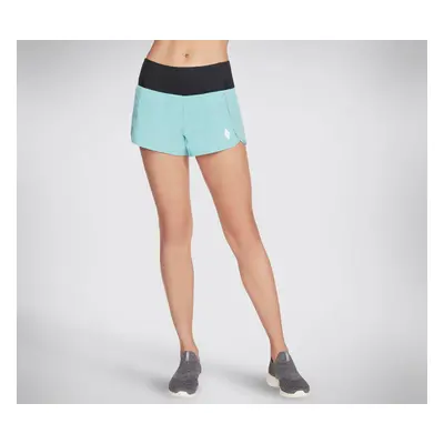 Skechers Women's Going Places Run Short in Turquoise, Size Medium | Polyester/Spandex