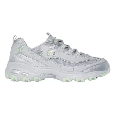 Skechers Women's D'Lites - Chromatic Sneaker in Gray/Lime, Size | Synthetic/Textile