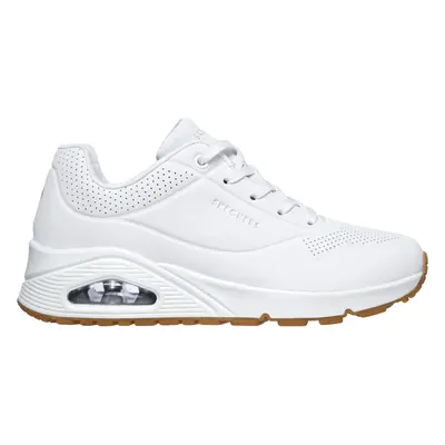 Skechers Women's Uno - Stand on Air Sneaker in White, Size Wide | Textile/Synthetic