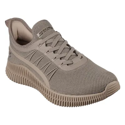 Skechers Men's BOBS Geo Sneaker in Taupe, Size | Textile/Synthetic, Vegan, Machine Washable