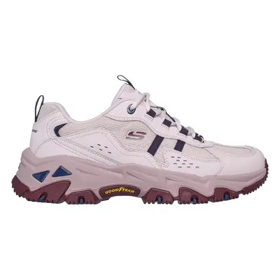 Skechers Women's D'Lites Hiker Sneaker in Pink/Navy Blue, Size | Leather/Textile/Synthetic