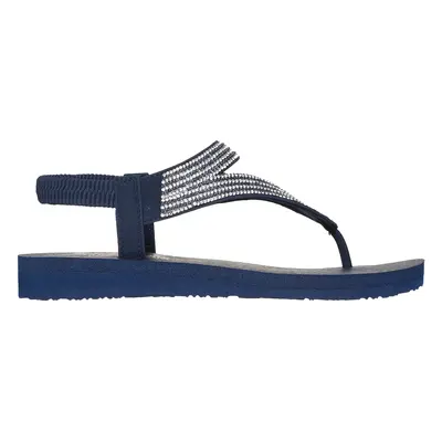 Skechers Women's Meditation - Vibrant Glow Sandals in Navy Blue, Size | Synthetic, Vegan