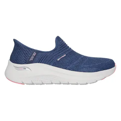 Skechers Women's Slip-ins: Arch Fit 2.0 - Right as Rain Sneaker in Navy Blue/Pink, Size | Textil