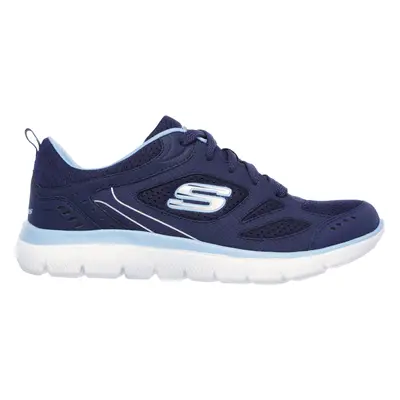 Skechers Women's Summits - Suited Sneaker in Navy Blue/Blue, Size | Leather/Textile/Synthetic