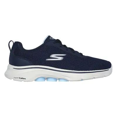 Skechers Women's GO WALK - Clear Path Sneaker in Navy Blue/Light Blue | Textile/Synthetic, Vegan